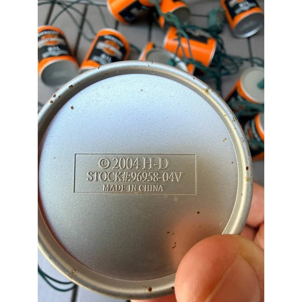 Harley Davidson Oil Can String Lights Vintage 2004 Garage Decor BE